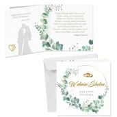 prezent na slub pamiatka kartka okolicznosciowa eukaliptus beauty wesele 15x15 cm