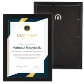 prezent na urodziny personalizowany certyfikat w ramce dowolne imie wzory do wyboru a4