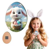 prezent na wielkanoc dekoracja magnes na lodowke bialy krolik wesolych swiat 12 5 cm