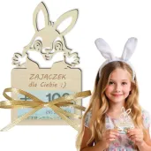 prezent na wielkanoc zajaca karnet na banknot pieniadze jajko z niespodzianka zajaczek