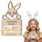 prezent na wielkanoc zajaca karnet na banknot pieniadze zajaczek personalizacja