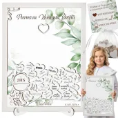 prezent pamiatka pierwszej komunii swietej ksiega gosci w ramce wrzutka eukaliptus beauty xl
