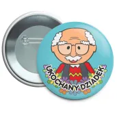 przypinka ukochany dziadek okragla 56 mm