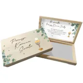 pudelko na banknoty komunia swieta eukaliptus z hostia 20x10 5 cm