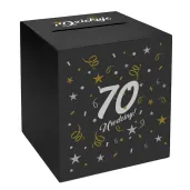 pudelko na telegramy skrzynka na koperty i pienidze 70 urodziny glamour czarne
