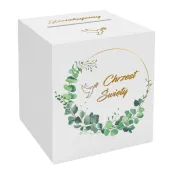 pudelko na telegramy skrzynka na koperty i pienidze chrzest swiety eukaliptus beauty biala