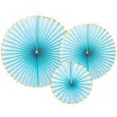 rozeta wiszaca yummy niebieski jasny partydeco 3 szt