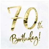 serwetki 70 urodziny 70th birthday partydeco biale 33 cm 20 szt