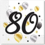 serwetki 80 urodziny balloons procos 33 cm 20 szt