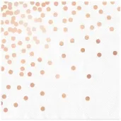 serwetki kropki rozowe zloto biale partypal 33x33 cm 10 szt