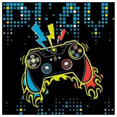 serwetki papierowe gaming pad czarny maki 33 cm 20 szt