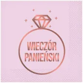 serwetki wieczor panienski pierscionek rozowy godan 33 cm 20 szt