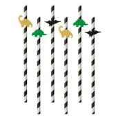 slomki dino party zielone czarne zlote 19 5 cm 6 szt