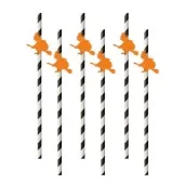 slomki halloween czarownice pomaranczowe bialo czarne 19 5 cm 6 szt