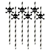 slomki halloween czaszki bialo czarne 19 5 cm 6 szt