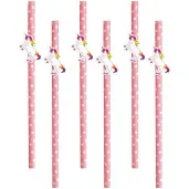 slomki jednorozec teczowy rozowe w kropki 19 5 cm 6 szt