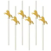slomki jednorozec zloty biale 19 5 cm 6 szt