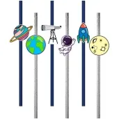 slomki kosmiczne party srebrno granatowe 19 5 cm 6 szt