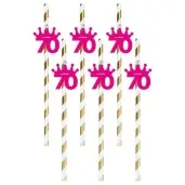 slomki liczba 70 korona z cyrkonia fuksja 19 5cm 6 szt