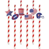 slomki usa amerykanskie symbole bialo czerwone 19 5 cm 6 szt