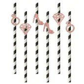 slomki wieczor panienski mix rose gold brokat 19 5 cm 6 szt