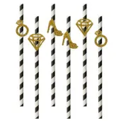 slomki wieczor panienski mix zloty brokat 19 5 cm 6 szt