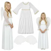 stroj dla dziecka na jaselka karnawal swieta aniol sukienka i skrzydla przedstawienie 120 130