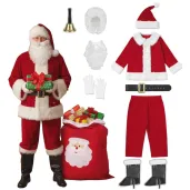 stroj meski na swieta boze narodzenie mikolajki zestaw swiety mikolaj deluxe s m l xl