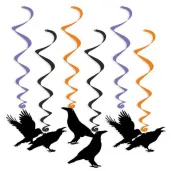 swiderki wiszace halloween kruki mix 6 szt