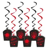 swiderki wiszace happy halloween we krwi czarne 6 szt