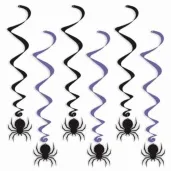 swiderki wiszace pajaki czarne 6 szt