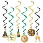 swiderki wiszace szampanski nowy rok zloto zielone 6 szt