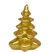 swieca choinka brokatowa zlota adpal 120 80 mm