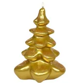 swieca choinka brokatowa zlota adpal 145 103 mm