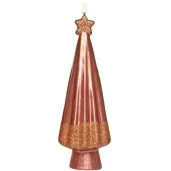 swieca choinka z gwiazda miedziana adpal 240 80 mm