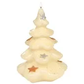 swieca choinka z gwiazdkami ecru adpal 145 103 mm