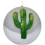 swieca kula zielony kaktus szara adpal 100 mm
