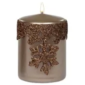 swieca pienkowa sniezynka brazowa adpal 100 70 mm