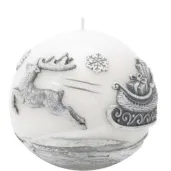 swieca renifery ciagnace sanie biala bartek candles 100 mm