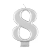 swieczka na tort 8 srebrna godan