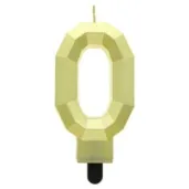 swieczka na tort cyfra 0 diament zlota godan 7 6 cm