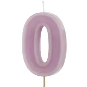 swieczka na tort cyfra 0 fioletowy partydeco 10 cm