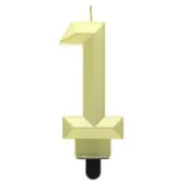 swieczka na tort cyfra 1 diament zlota godan 7 6 cm