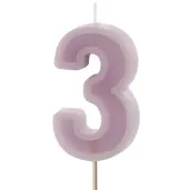 swieczka na tort cyfra 3 fioletowy partydeco 10 cm