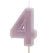 swieczka na tort cyfra 4 fioletowy partydeco 10 cm