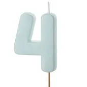 swieczka na tort cyfra 4 niebieski partydeco 10 cm
