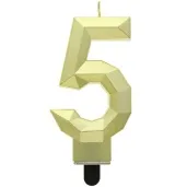 swieczka na tort cyfra 5 diament zlota godan 7 6 cm