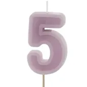 swieczka na tort cyfra 5 fioletowy partydeco 10 cm