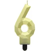 swieczka na tort cyfra 6 diament zlota godan 7 6 cm