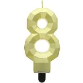 swieczka na tort cyfra 8 diament zlota godan 7 6 cm